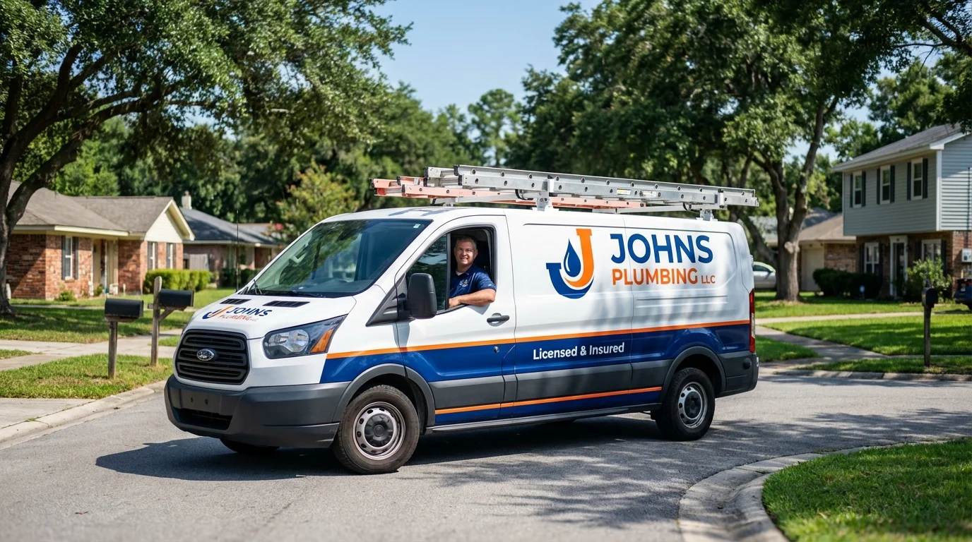 Johns Plumbing LLC service van in Cumming, GA