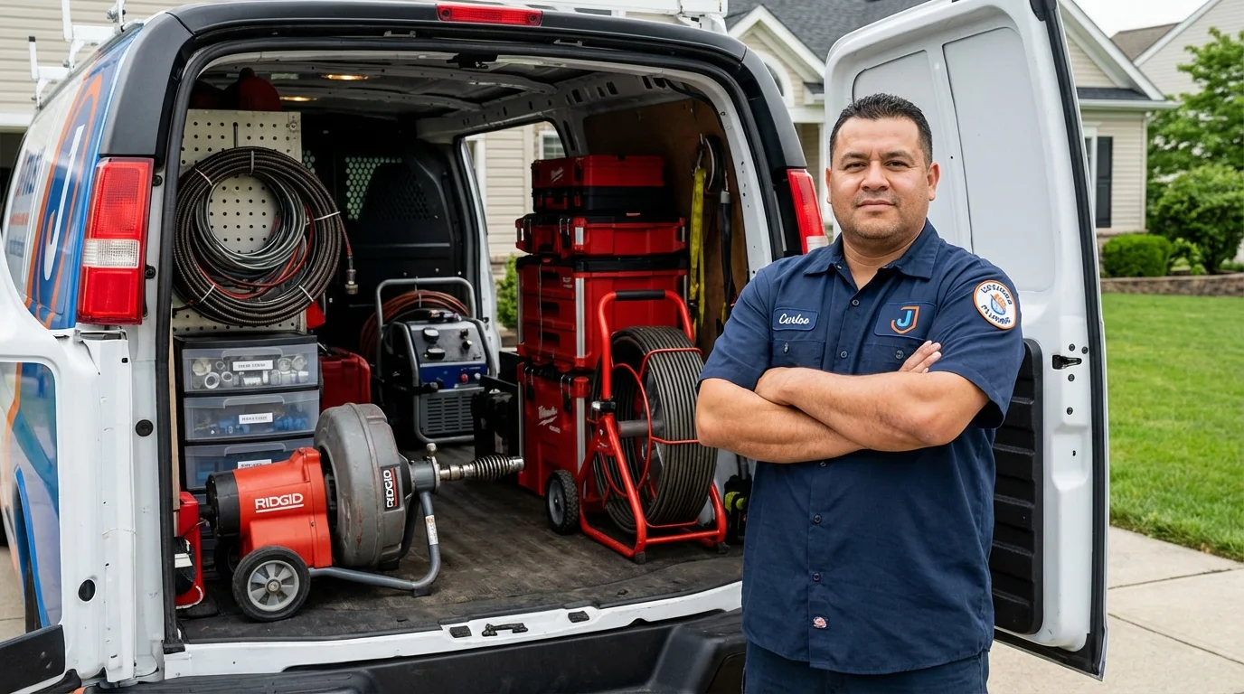 Professional drain cleaning equipment and Johns Plumbing LLC plumber in Cumming